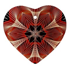 Star Pattern Red Abstract Ornament (heart) by Vaneshart