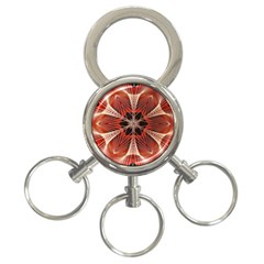 Star Pattern Red Abstract 3-ring Key Chain