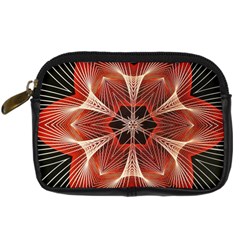 Star Pattern Red Abstract Digital Camera Leather Case by Vaneshart