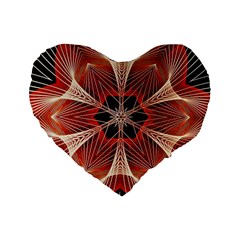 Star Pattern Red Abstract Standard 16  Premium Heart Shape Cushions by Vaneshart