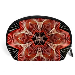 Star Pattern Red Abstract Accessory Pouch (large) by Vaneshart