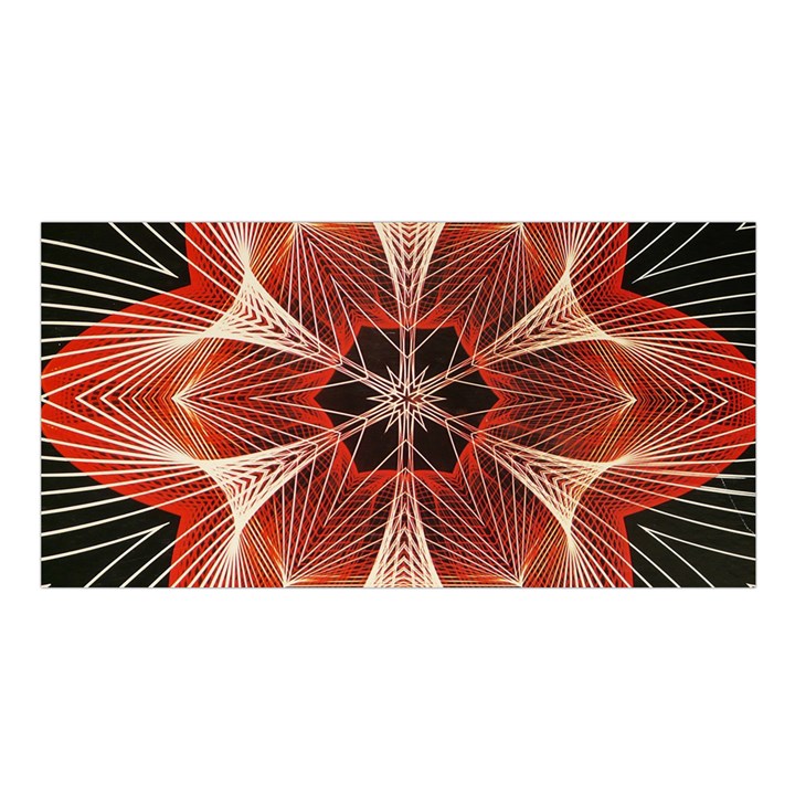 Star Pattern Red Abstract Satin Shawl