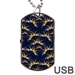 Pearl Pattern Floral Design Art Digital Seamless Dog Tag Usb Flash (two Sides) by Vaneshart