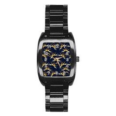 Pearl Pattern Floral Design Art Digital Seamless Stainless Steel Barrel Watch by Vaneshart