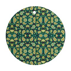 Pattern Abstract Paisley Swirls Artwork Creative Decoration Design Filigree Ornament (Round)