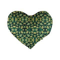 Pattern Abstract Paisley Swirls Artwork Creative Decoration Design Filigree Standard 16  Premium Heart Shape Cushions