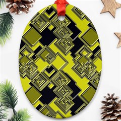 Seamless Pattern Background  Gold Yellow Black Ornament (oval) by Vaneshart