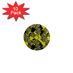 Seamless Pattern Background  Gold Yellow Black 1  Mini Magnet (10 Pack)  by Vaneshart