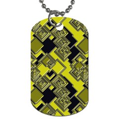 Seamless Pattern Background  Gold Yellow Black Dog Tag (two Sides) by Vaneshart