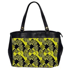 Seamless Pattern Background  Gold Yellow Black Oversize Office Handbag (2 Sides)