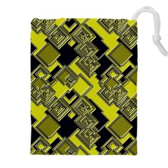 Seamless Pattern Background  Gold Yellow Black Drawstring Pouch (4xl) by Vaneshart