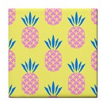 Summer Pineapple Seamless Pattern Tile Coaster Front