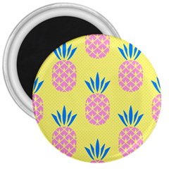 Summer Pineapple Seamless Pattern 3  Magnets by Sobalvarro