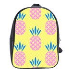 Summer Pineapple Seamless Pattern School Bag (Large) Front