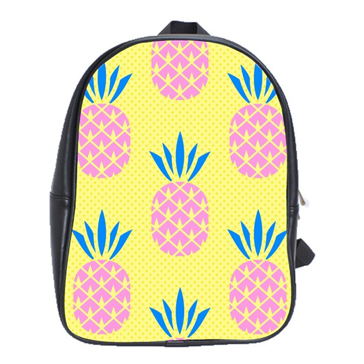 Summer Pineapple Seamless Pattern School Bag (Large)