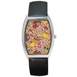 Thanksgiving Pattern Barrel Style Metal Watch Front