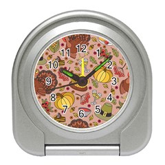 Thanksgiving Pattern Travel Alarm Clock by Sobalvarro