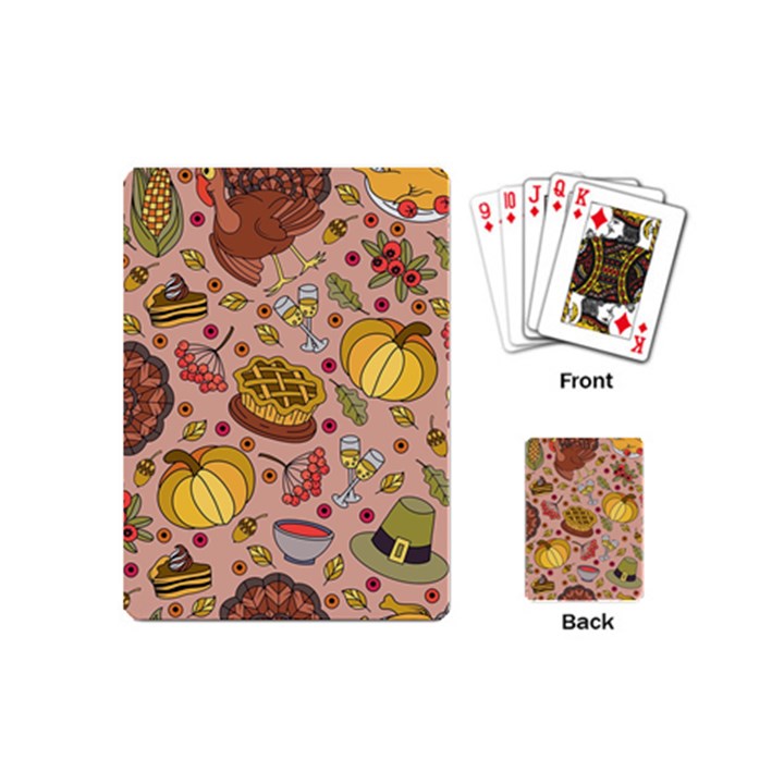 Thanksgiving Pattern Playing Cards Single Design (Mini)