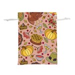 Thanksgiving Pattern Lightweight Drawstring Pouch (M) Front