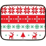 Ugly Christmas Sweater Pattern Double Sided Fleece Blanket (Mini)  35 x27  Blanket Front