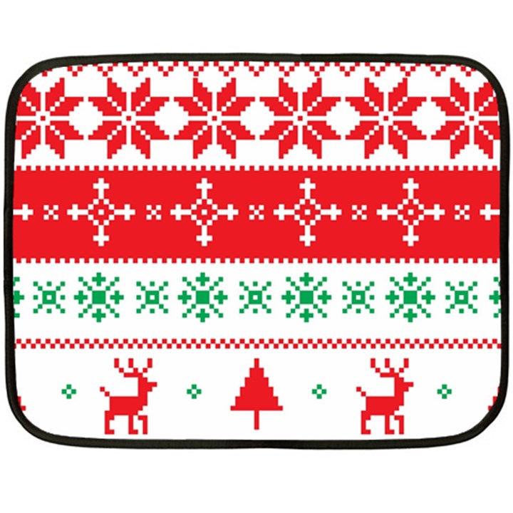 Ugly Christmas Sweater Pattern Double Sided Fleece Blanket (Mini) 