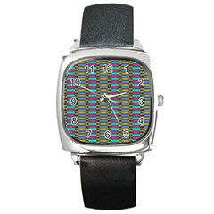 Seamless Tile Pattern Square Metal Watch