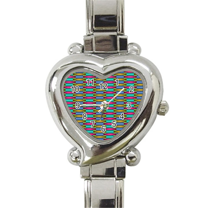 Seamless Tile Pattern Heart Italian Charm Watch