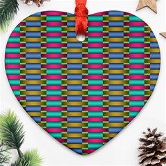 Seamless Tile Pattern Heart Ornament (two Sides)