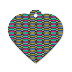 Seamless Tile Pattern Dog Tag Heart (one Side)