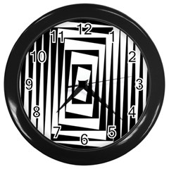 Background Black White Design Wall Clock (black) by Mariart