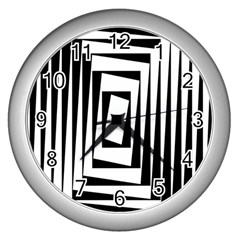 Background Black White Design Wall Clock (silver) by Mariart