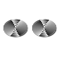 Background Black White Design Cufflinks (oval) by Mariart