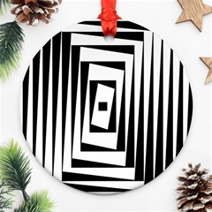 Background Black White Design Round Ornament (two Sides) by Mariart