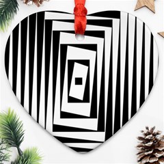 Background Black White Design Heart Ornament (two Sides) by Mariart