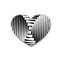 Background Black White Design Rubber Coaster (heart)  by Mariart