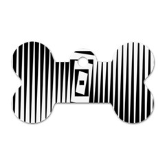 Background Black White Design Dog Tag Bone (one Side) by Mariart