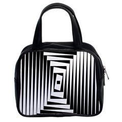 Background Black White Design Classic Handbag (two Sides) by Mariart