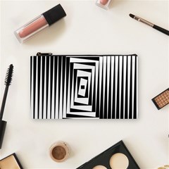 Background Black White Design Cosmetic Bag (small) by Mariart