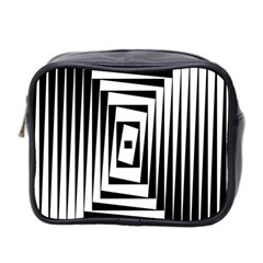 Background Black White Design Mini Toiletries Bag (two Sides) by Mariart