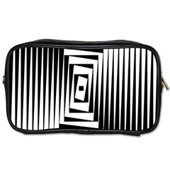 Background Black White Design Toiletries Bag (one Side) by Mariart