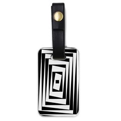 Background Black White Design Luggage Tag (one Side) by Mariart