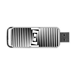 Background Black White Design Portable Usb Flash (one Side)