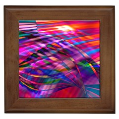 Wave Lines Pattern Abstract Framed Tile