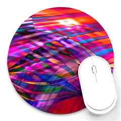 Wave Lines Pattern Abstract Round Mousepads