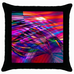 Wave Lines Pattern Abstract Throw Pillow Case (Black)