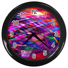 Wave Lines Pattern Abstract Wall Clock (Black)