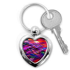 Wave Lines Pattern Abstract Key Chain (Heart)