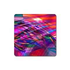 Wave Lines Pattern Abstract Square Magnet