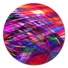 Wave Lines Pattern Abstract Magnet 5  (Round)