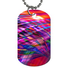 Wave Lines Pattern Abstract Dog Tag (One Side)